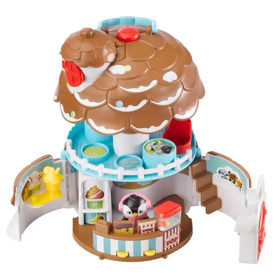 Timber Tots: The Pine Cone Snack Bar - 5pc Dessert Toy Playset, Penguin Animal Figurine, Open & Reveal Treats Shop, Pop-Up Feature, Kids-Toddler 18Mo+ {5}