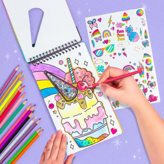 Fashion Angels: Sketch Portfolio Set - Unicorn Fantasy - 20 Page Compact Coloring & Drawing Book, 100+ Stickers, Magical Themed, Girls-Tweens-Kids 6+ {7}