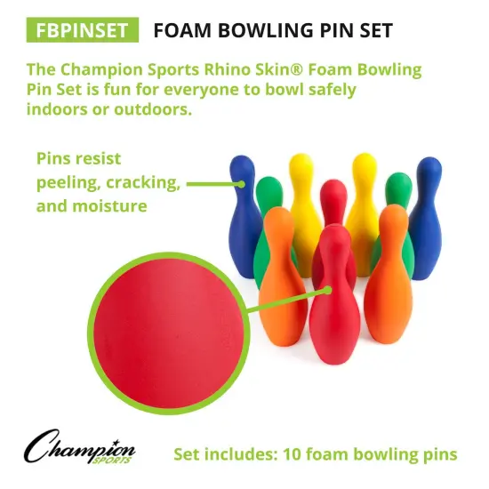 Colored Foam-Coated Bowling Pin Set {5}