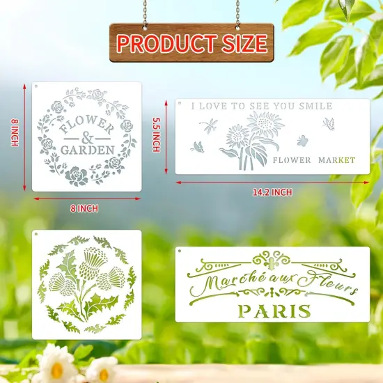Large Spring Flower Market Stencils {2}