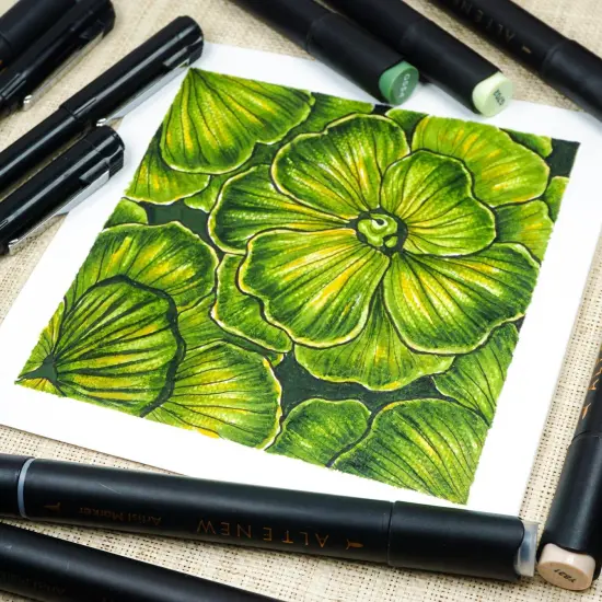 Artist Alcohol Markers Green Fields Set {6}