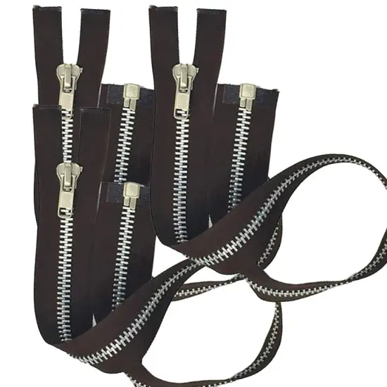 Zipper &ndash; Brown 10MM Aluminum Open Bottom 23" {4}