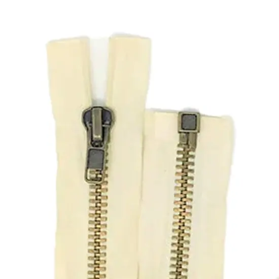 Zipper &ndash; Off-White 10MM Antique Brass Plated Open Bottom for Jackets {3}