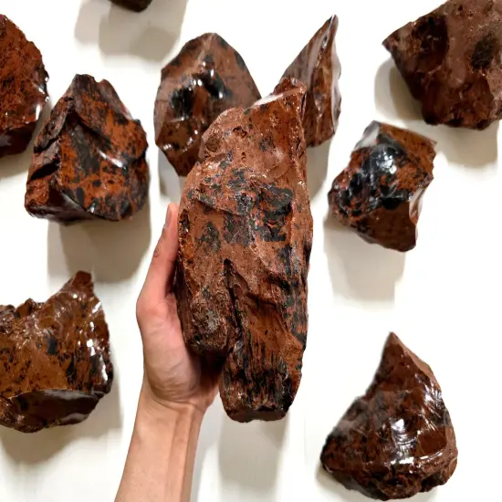 JUMBO Mahogany Obsidian Crystal Raw Stone Chunk for D&eacute;cor& Lapidary Crafts {4}