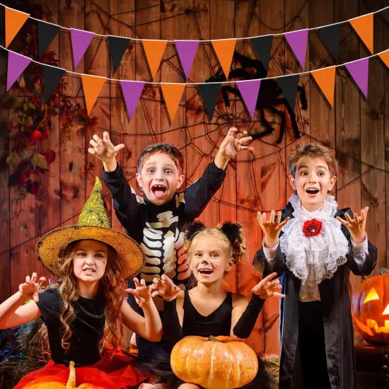 20 Pcs Purple Orange Black Triangle Flag Banner {4}