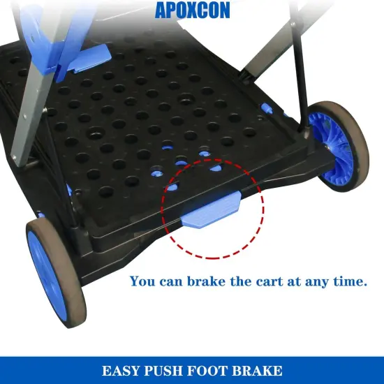 Shopping Cart with 2 Storage Crates, Multi Use Two Tier Collapsible Cart with 360&deg; Rolling {3}