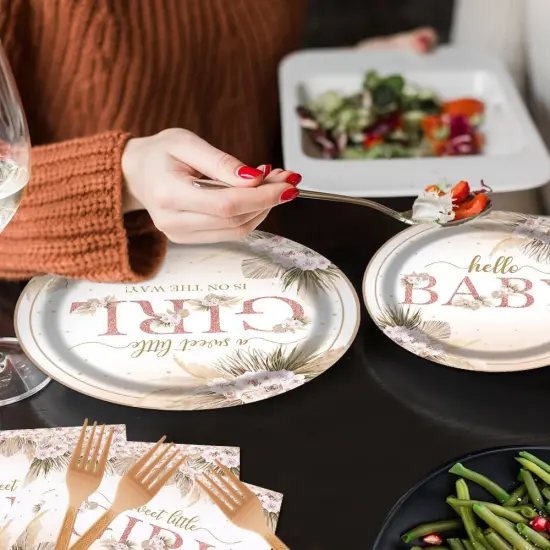 Boho Baby Shower Party Tableware Set 96 Pcs {3}