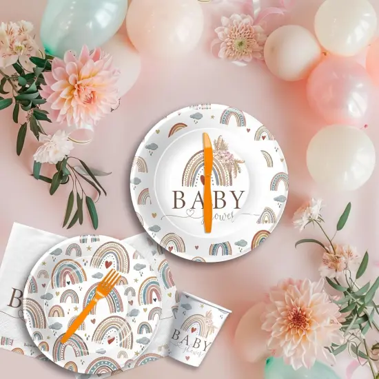 Boho Baby Shower Decorations Tableware {2}
