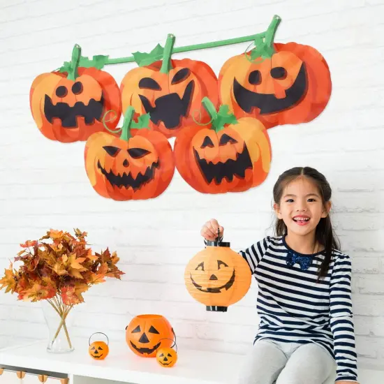 Halloween Pumpkin Flag Hanging Banner {3}