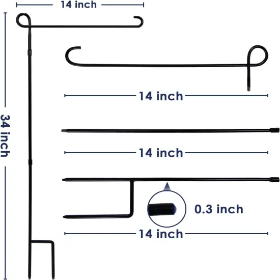 Garden Flag Stand Holder, Premium Yard Flag Holder Weather-Proof Metal Powder-Coated {5}