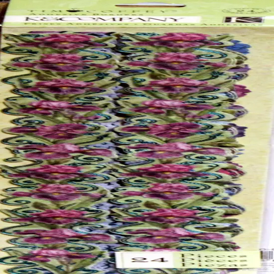K & Company Tim Coffey Cottage Garden Cool Adhesive Borders {1}