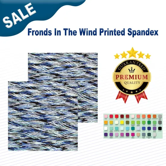 Fronds In The Wind Printed Spandex Fabric {1}