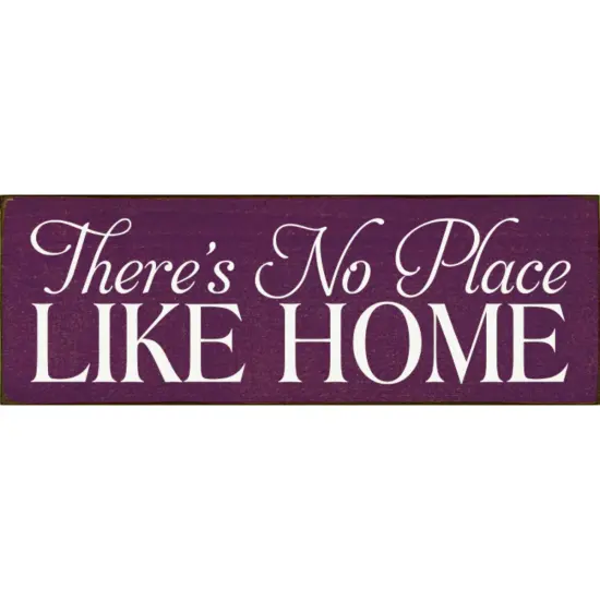 Cozy Small 'There's No Place Like Home' Sign Solid Knotty Pine White-Black {2}