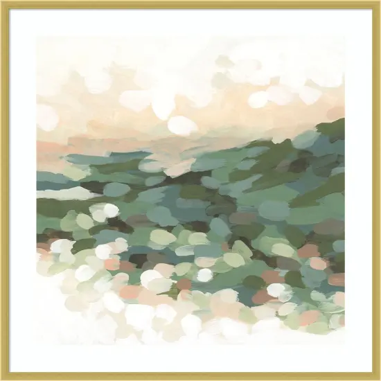 Green Pebble Valley II by June Erica Vess Wood Framed Wall Art Print {1}