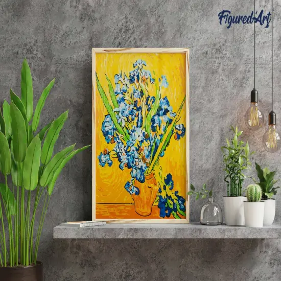 Figured'Art Paint by Numbers Kit for Adults Van Gogh Irises 16"x20" - Craft Art Painting DIY Kit Rolled Canvas without frame {4}