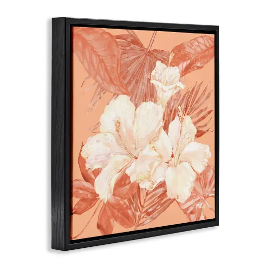 Stupell Industries Hibiscus & Palm Bundle Floater Framed Canvas Wall Art Design by Paul Brent {3}