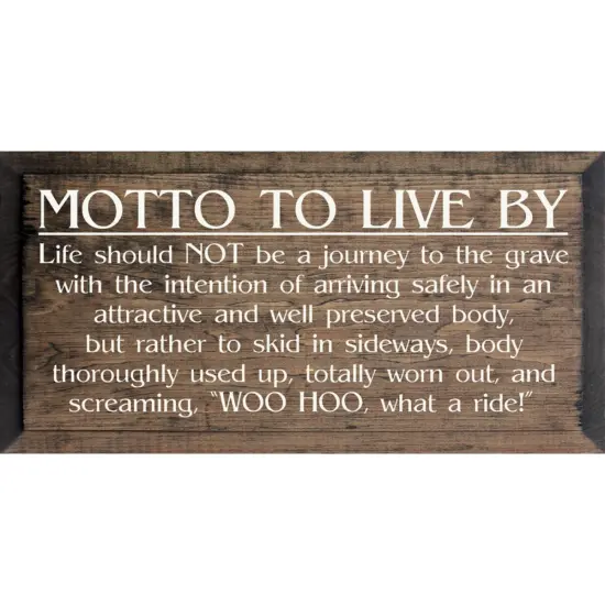 Wooden Quote Sign, Solid Knotty Pine - Uplifting Home Accent Walnut-White {1}