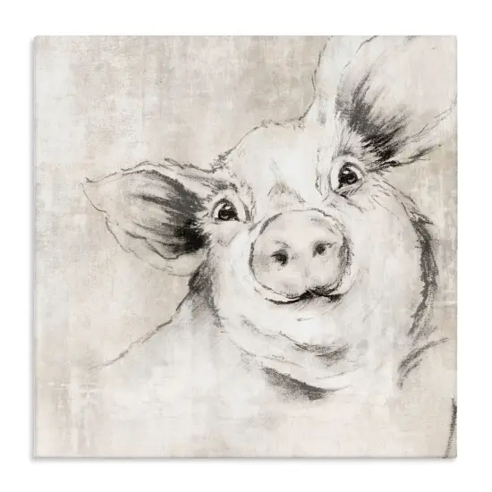 Stupell Industries Pig Sketch Impression Canvas Wall Art Design by Eli Jones {1}