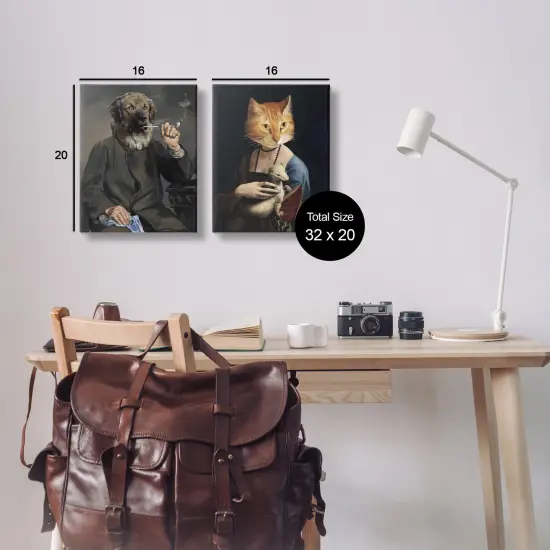 Stupell Industries Historical Painting Animals 2pc Canvas Wall Art Set Design by Alicia Longley  {3}