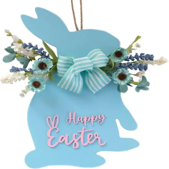 18" Easter Bunny Wreath &ndash; Spring Front Door & Farmhouse Decor {2}