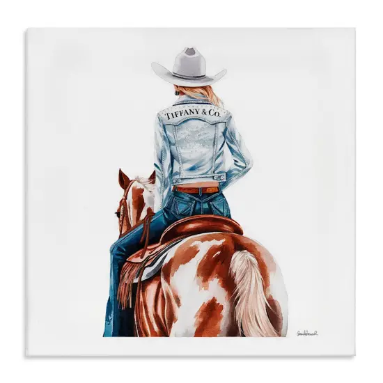 Stupell Industries Mod Cowgirl on Horse Canvas Wall Art Design by Amanda Greenwood {1}