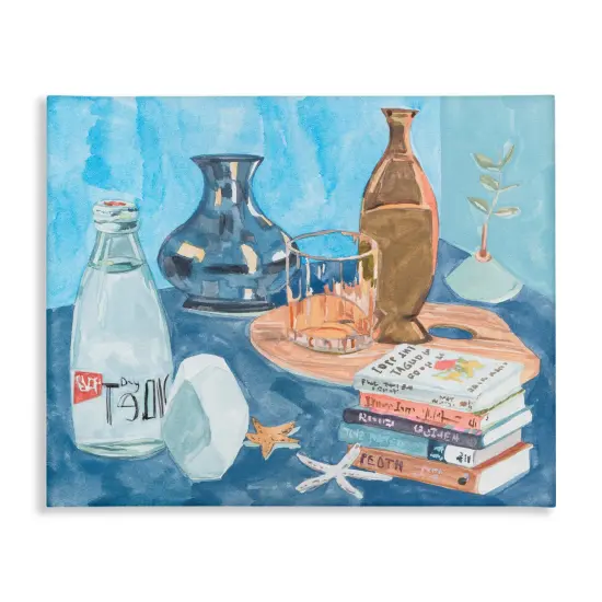 Stupell Industries Still Life with Book Stack Canvas Wall Art Design by Melissa Wang  {1}