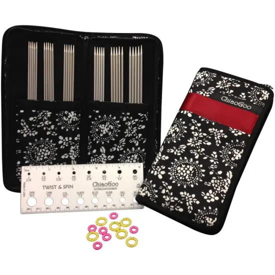 ChiaoGoo Double Point Stainless Steel Knitting Needle 6" Set {2}