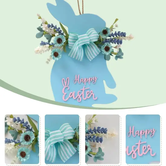 18" Easter Bunny Wreath &ndash; Spring Front Door & Farmhouse Decor {3}