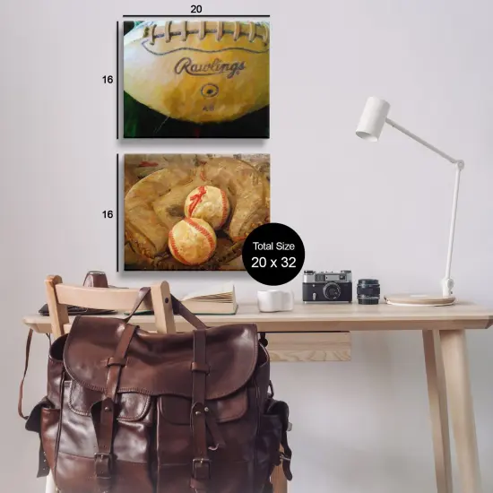 Stupell Industries Sports Balls & Mitt 2pc Canvas Wall Art Set Design by Graffi*tee Studios {3}