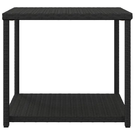 vidaXL Side Table Black 21.7"x17.7"x19.3" Poly Rattan {3}