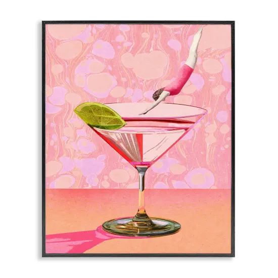 Stupell Industries Diver in Cocktail Framed Giclee Wall Art Design by Daphne Polselli {7}