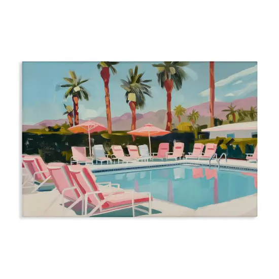 Stupell Industries Palm Springs Swimming Pool Canvas Wall Art Design by Arlington Prints {1}