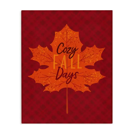 Stupell Industries Cozy Fall Days Leaf Canvas Wall Art Design by Nina Seven {1}
