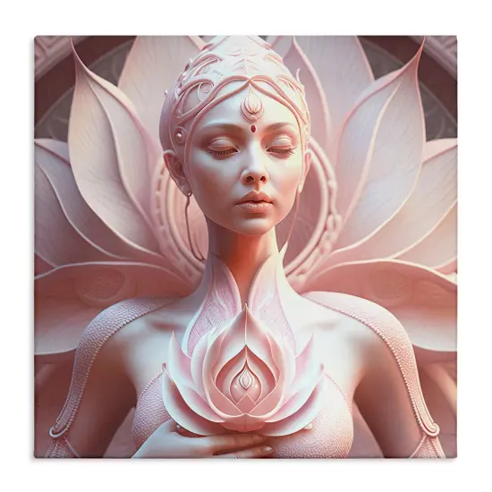 Stupell Industries Spiritual Lotus Woman Statue Canvas Wall Art Design by Shambhala Light Visionary Art {1}