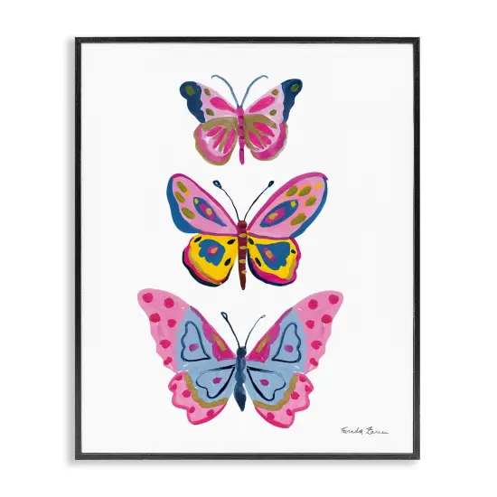 Stupell Industries Three Butterfly Trio Framed Giclee Wall Art Design by Farida Zaman {1}