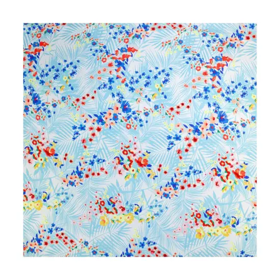 Autumn Palms and Pretty Flowers Printed Spandex Fabric {4}