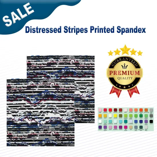 Distressed Stripes Printed Spandex Fabric {1}