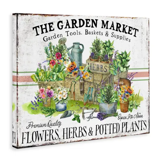 Stupell Industries Garden Market Bistro Stripe Canvas Wall Art Design by Creatif Belle {3}