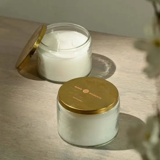 Glass Jar Wax Candle with Mahogany Fregrance - 3 Wick {3}