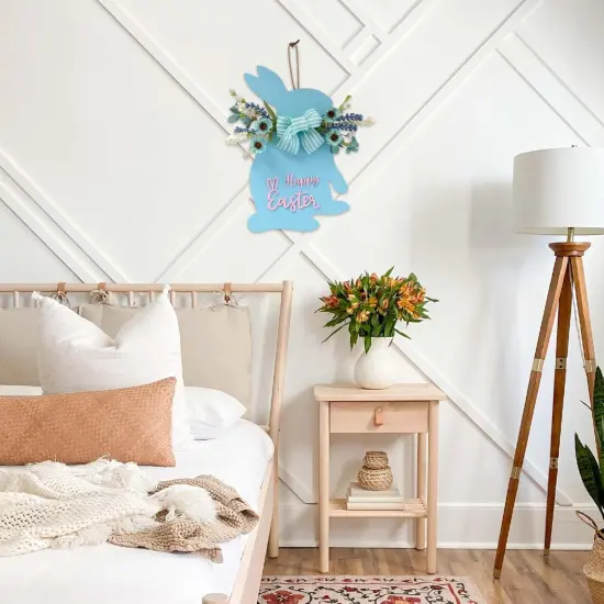 18" Easter Bunny Wreath &ndash; Spring Front Door & Farmhouse Decor {4}