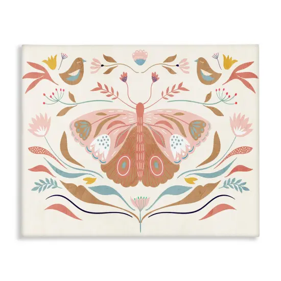 Stupell Industries Boho Folk Moth Canvas Wall Art Design by Kim Allen {1}