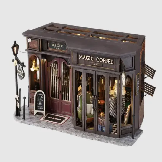 Magic Coffee Dollhouse Kit - Miniature Wizardi Roombox Kit {3}