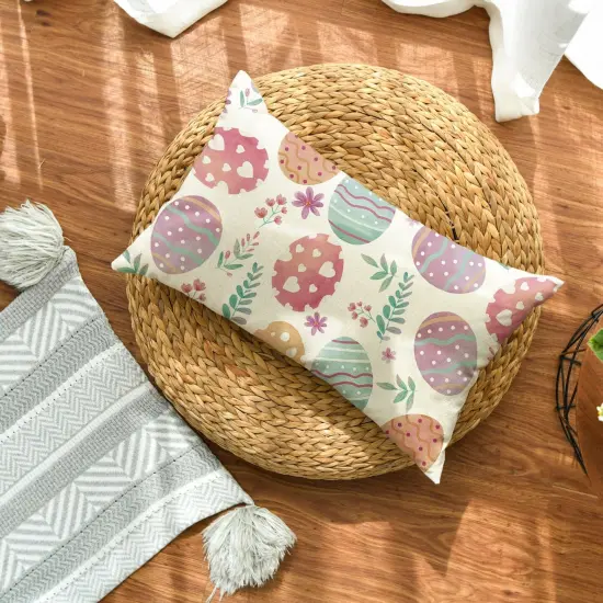 Easter Egg Floral Throw Pillow Cover &ndash; Spring Cushion Case for Sofa & Couch D&eacute;cor (1 PC) {4}