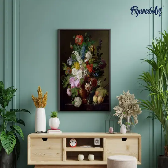 Figured'Art Paint by Numbers for Adults with Frame Jan Frans van Dael - Vase of Flowers 16"x20" - Craft Art Painting DIY Kit Canvas Already Stretched on a Wooden Frame {4}