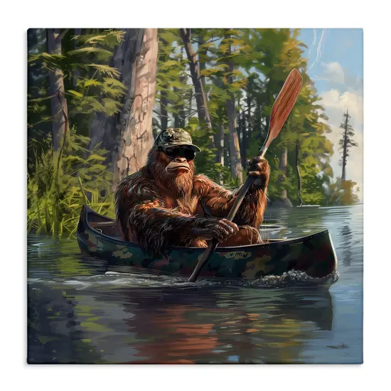 Stupell Industries Mythical Monster in Canoe Canvas Wall Art Design by Jim Baldwin {1}