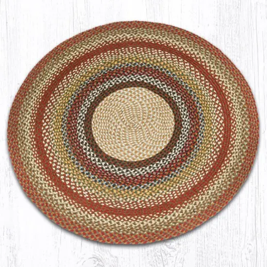 Earth Rugs C-300 Honey / Vanilla / Ginger Round Braided Rug 4 Feet x 4 Feet {1}