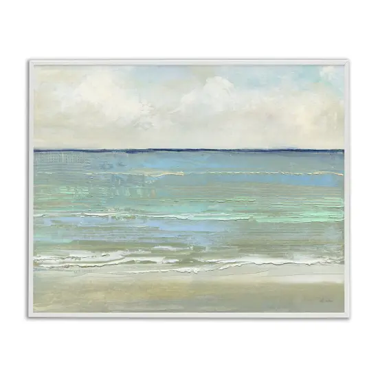 Stupell Industries Horizontal Beach Brush Strokes Framed Giclee Wall Art Design by Sally Swatland {1}