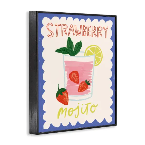Stupell Industries Strawberry Mojito Drink Framed Giclee Wall Art Design by Lisa Barlow {9}