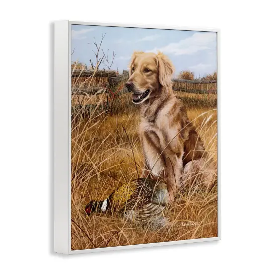Stupell Industries Hunting Dog & Pheasant Framed Giclee Wall Art Design by Kevin Daniel {3}