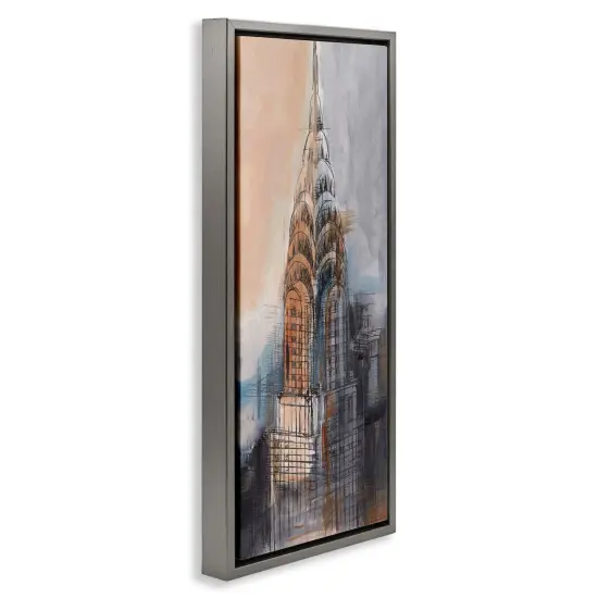 Stupell Industries City Tower Sketch Floater Framed Canvas Wall Art Design by Ethan Harper  {3}